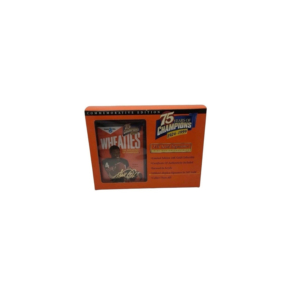 Mini Wheaties Box 75 Years Champions Walter Payton Commemorative Edition 24k